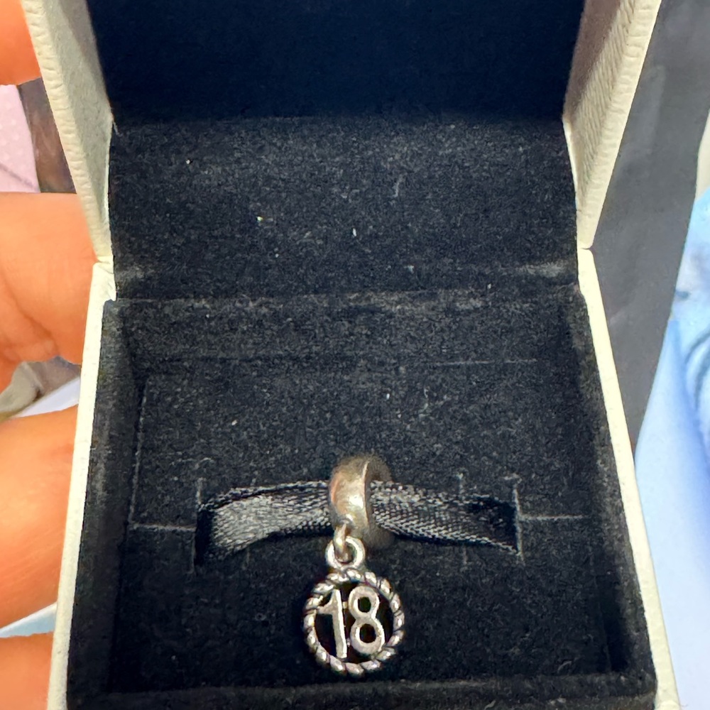 Original pandora Silver 18 Charm / Pendant